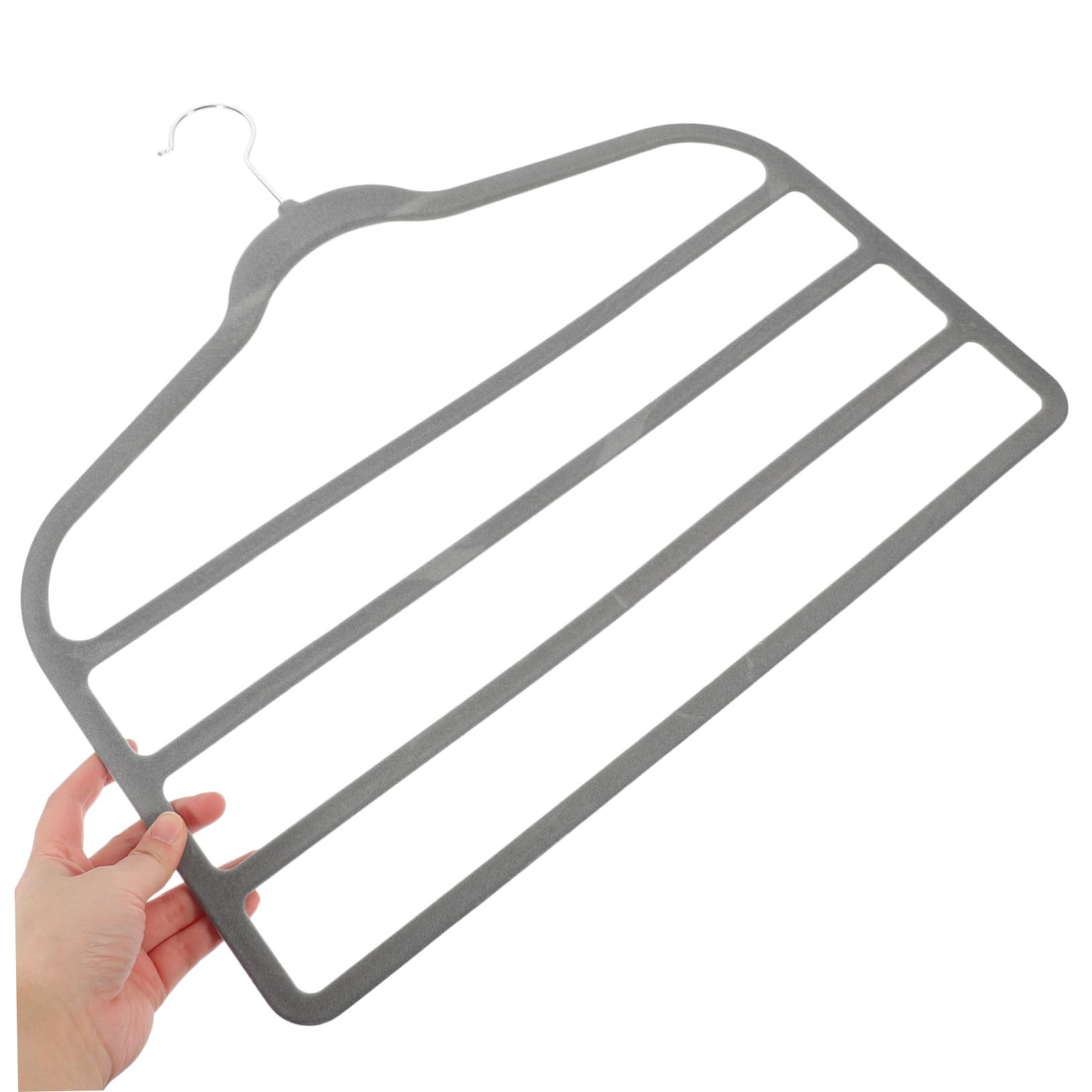 SOLUSTRE Perchas Ahorro Plástico Piezas Multicapa 10 para Gris Pantalones Antideslizante de Resistente Espacio Organizador para Ropa, Bufandas y Corbatas Doméstico para Armario