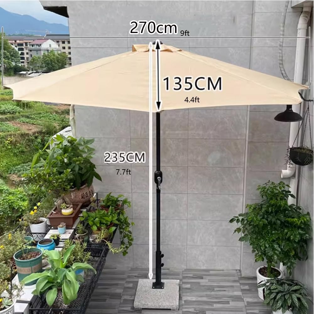 Sombrilla Semicircular Parla Half Circular Parasol Con Manivela