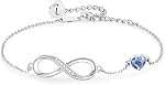 CDE Infinity Cœur Lettre initiale Femmes Bracelets Bijoux Cadeau pour Femmes ,Personnalisé Alphabet Lettre Charm Design,Eauproof,7"+2" Chaîne réglable convient à la plupart des poignets, Cadeaupour toutes les occasions spéciales