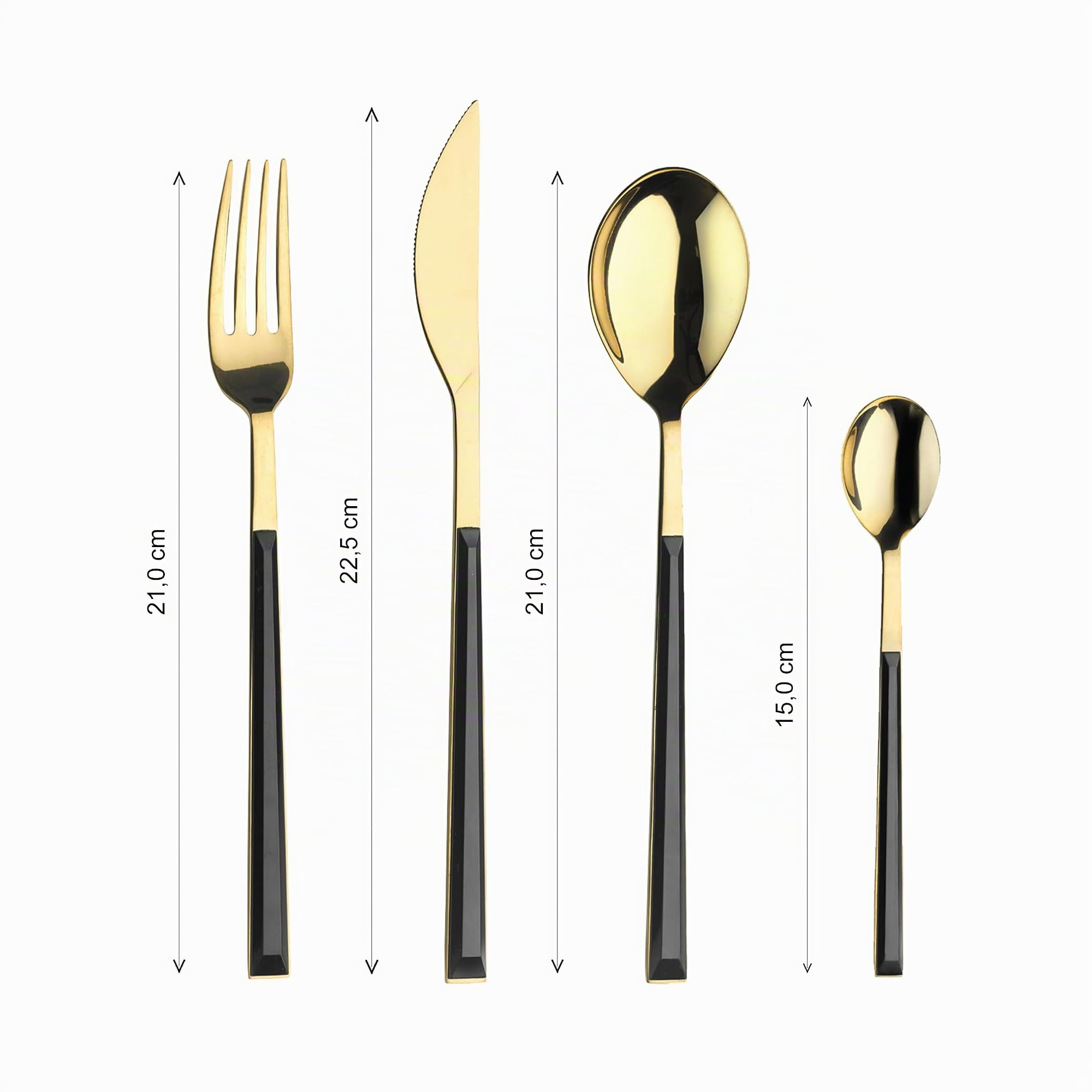 Pintinox servizio posate da 24 pezzi kyoto oro e nero(set per 6 persone)