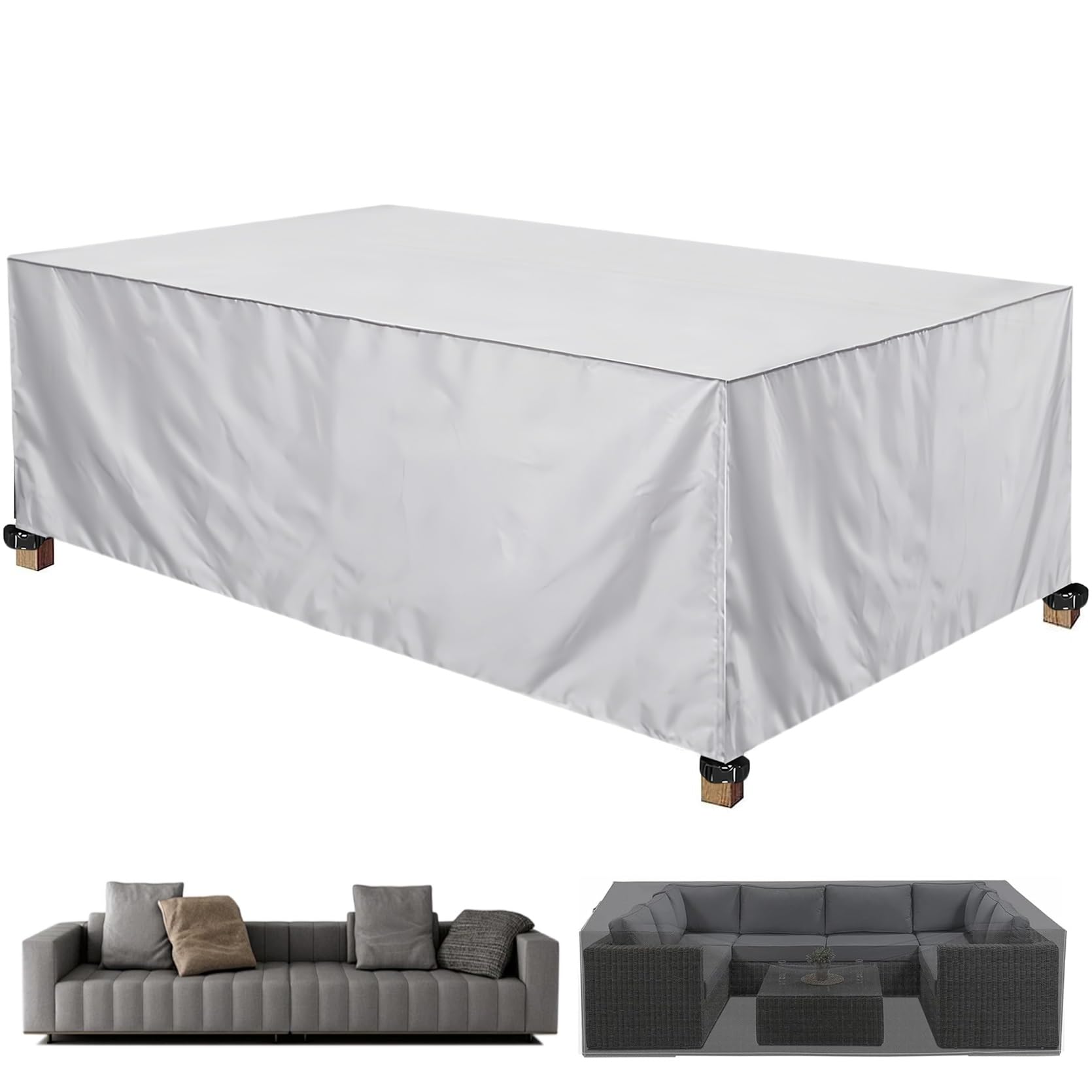XUEQXUE Heavy Duty 420D Oxford Fabric 190 x 100 x 60 cm(L x W x H) Barbecues Waterproof Grill Cover, Tear Resistant, Fade Resistant, Outdoor Garden Table Cover, for Any Furniture, Ivory