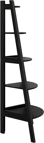 Miniatura 5 de Furniture of America Lawler - Estantería esquinera de madera contemporánea con 5 estantes, color negro