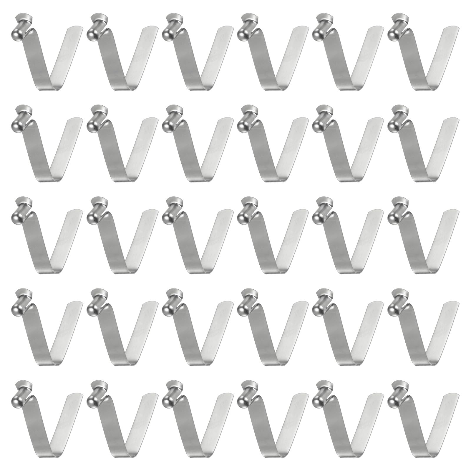 QUARKZMAN 30 Piezas Clip de Resorte de Botón Único para Remo de Kayak 6x10.5x38mm Acero de Resorte 65Mn en Forma de V Hueco Telescópico para Tienda Campaña Poste Tubo Bloqueo