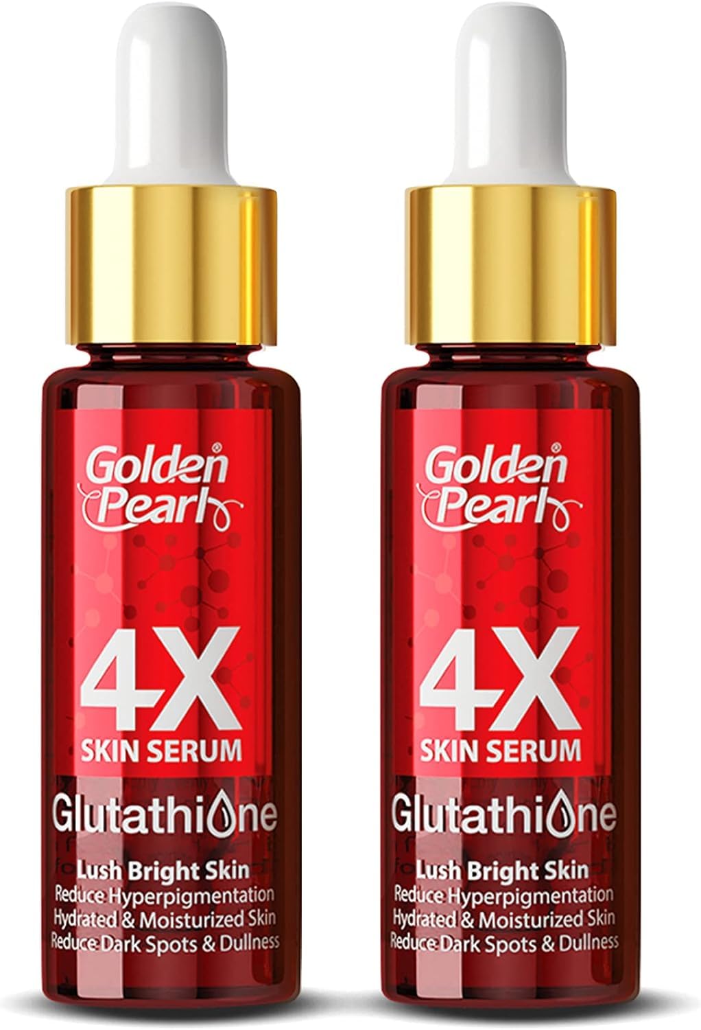 Golden Pearl 4X Glutathione Skin Serum, Brightening and Hyperpigmentation Treatment, 20ml, Pack of 2