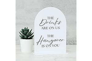 White Arch Acrylic Wedding Bar Sign and Base | Modern Black Lettering...