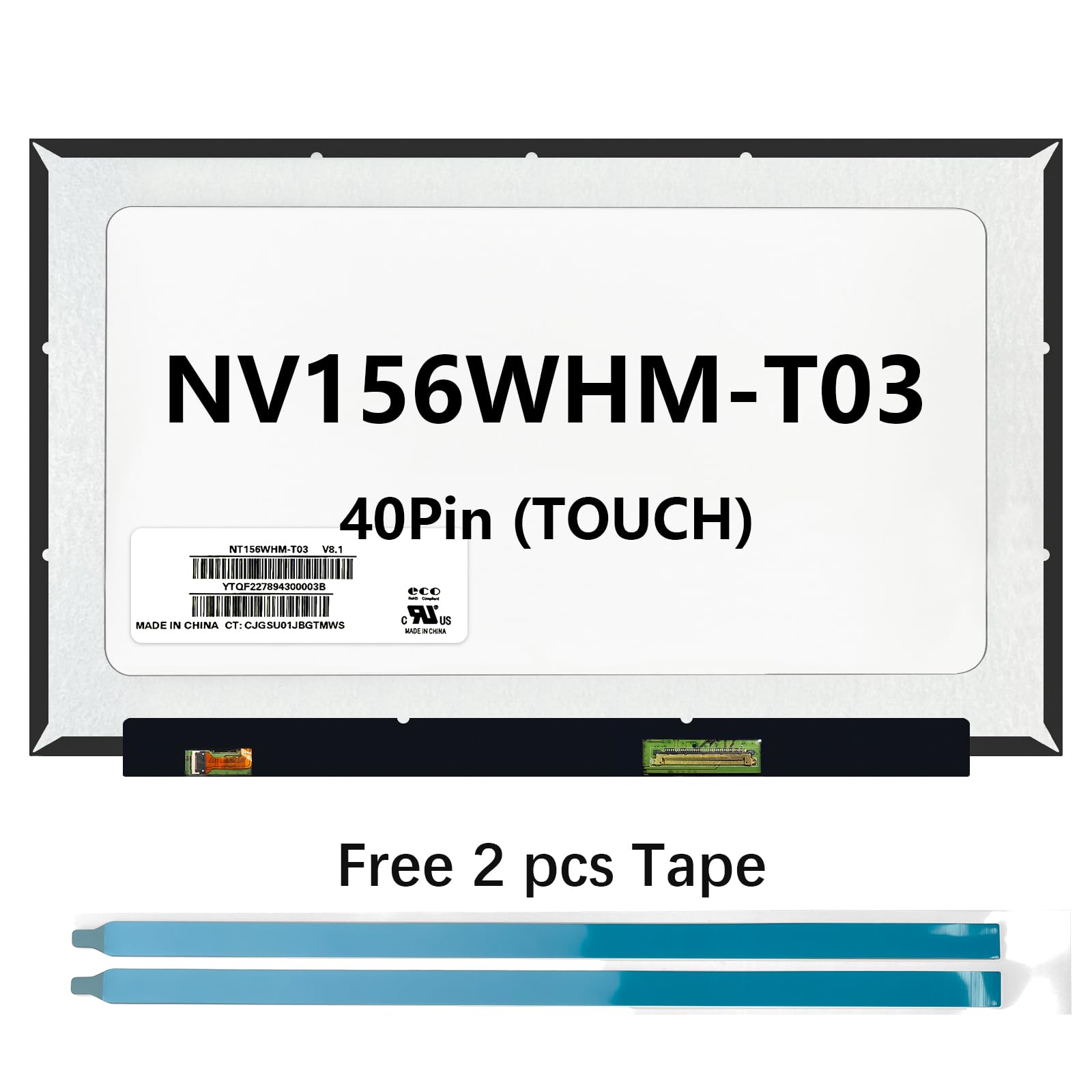TFTcenter Display LCD LED NT156WHM-T03 V8.0 V8.1 OnCell Touch - Foto 13