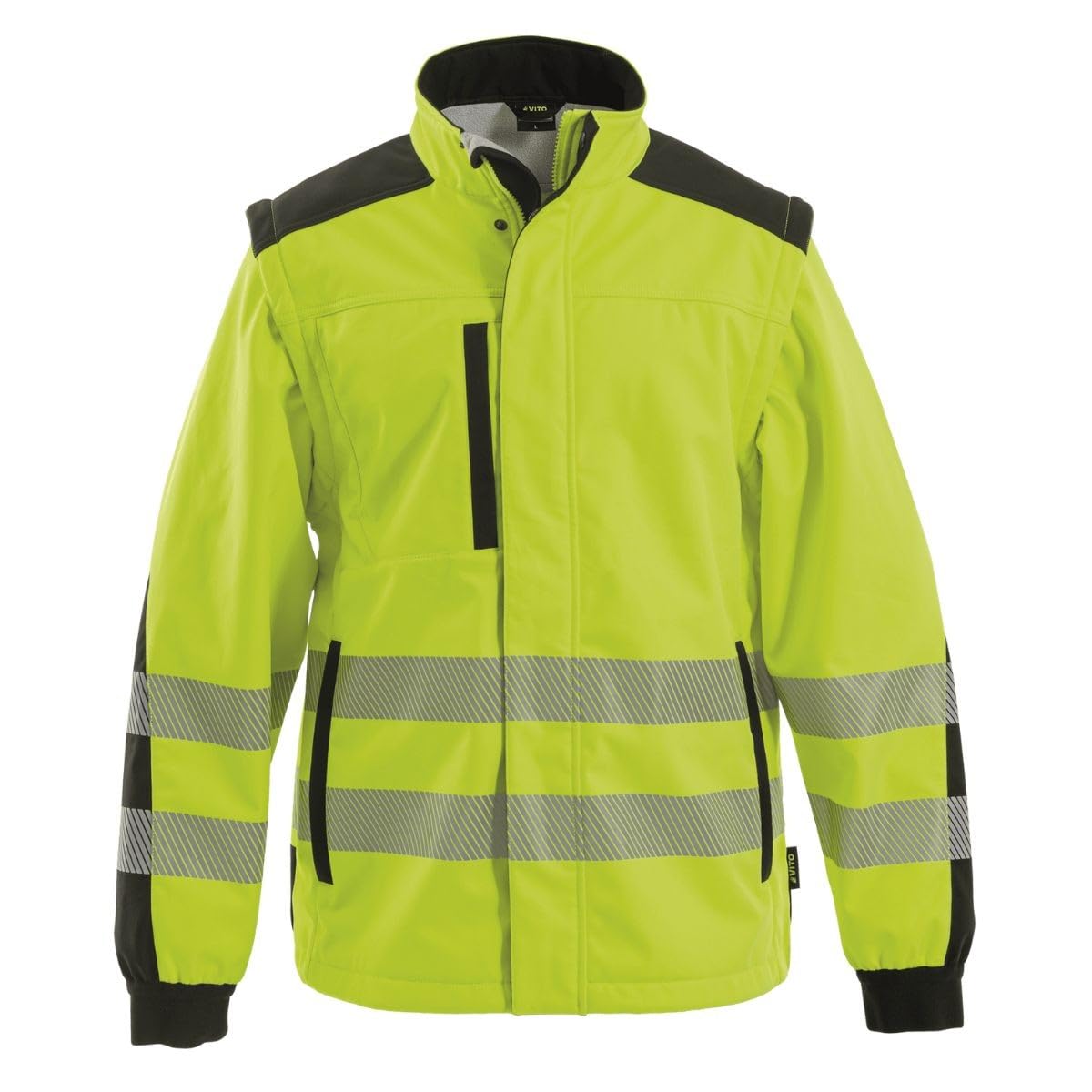 VITO - Veste Haute Visibilité EPI Taille S au XXL Modulable en Gilet Sans Manches Sécurité Chantier Homme Femme