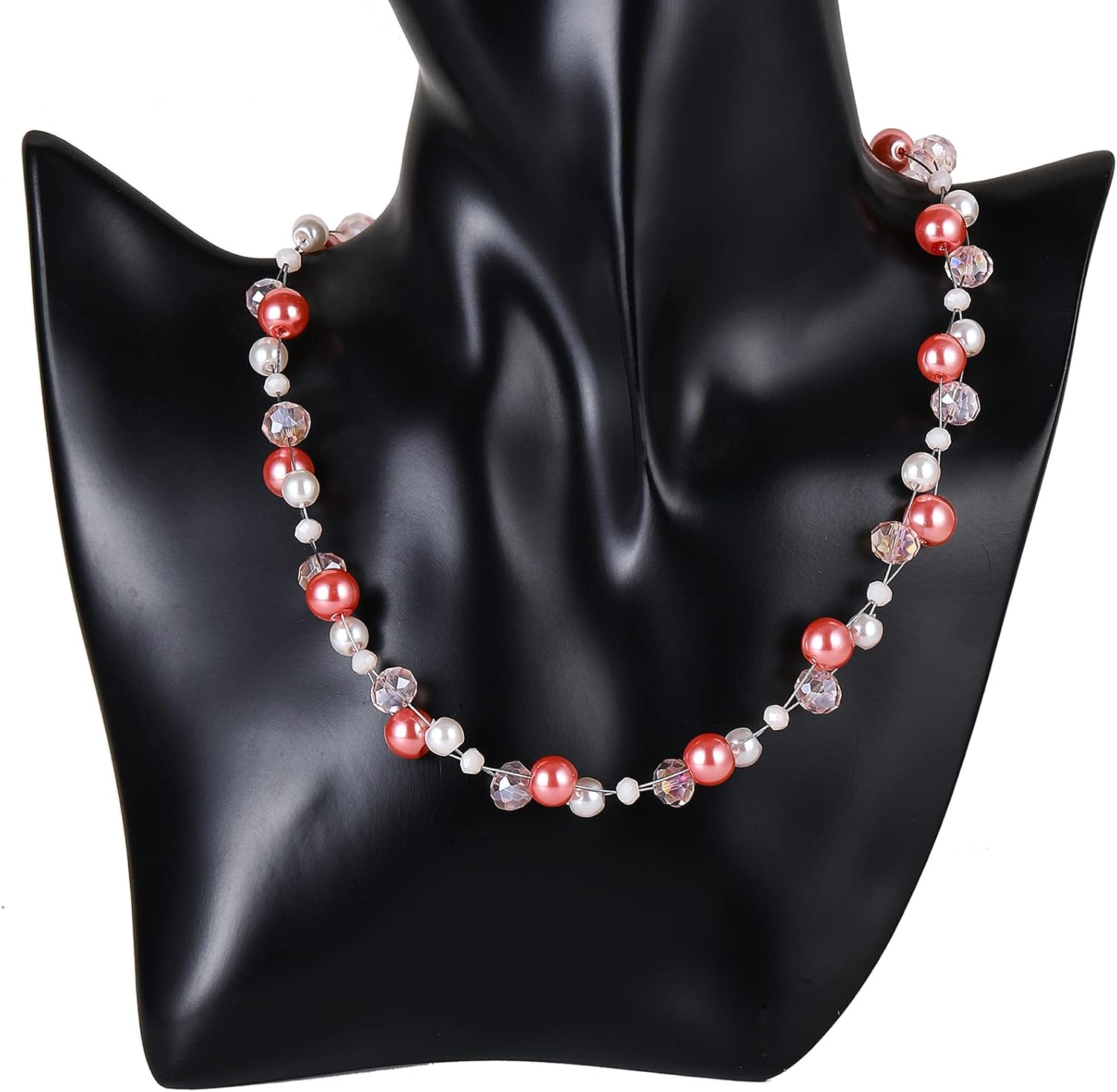 Short Beaded Turquoise Necklace For Women - Fashion Jewelry with Pearl and Crystal Bead, Birthday Gifts For Women - Image 5