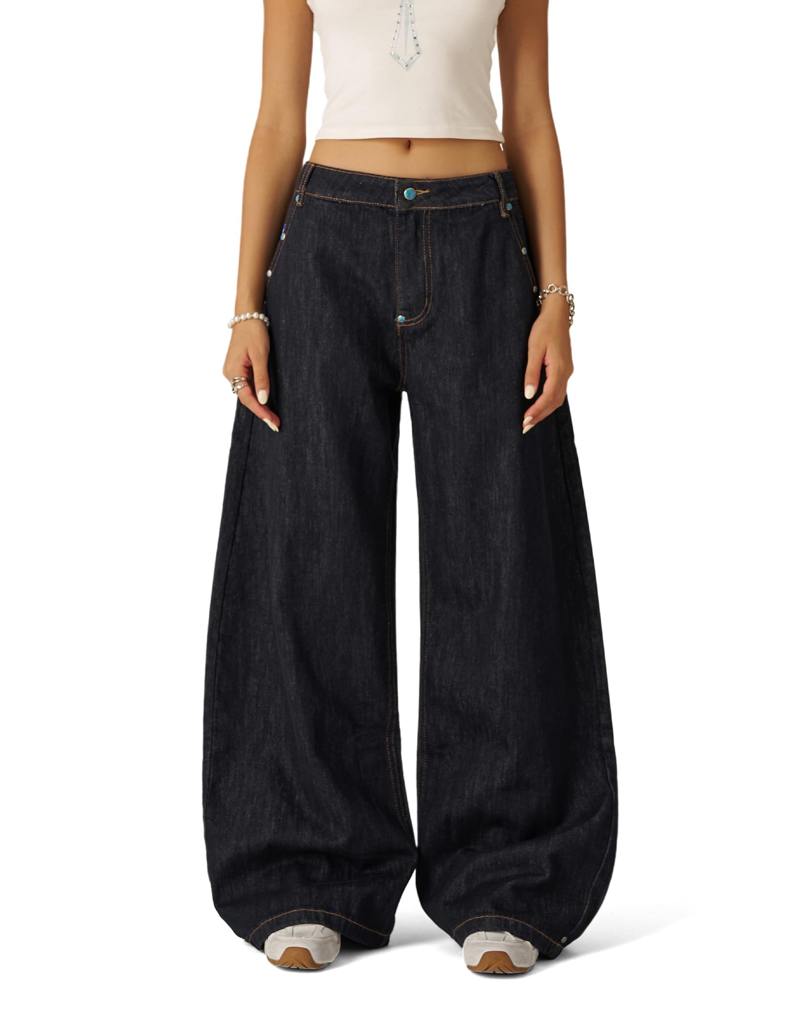 Aelfric Eden Baggy broek voor heren, brede broek, oversized, cargobroek