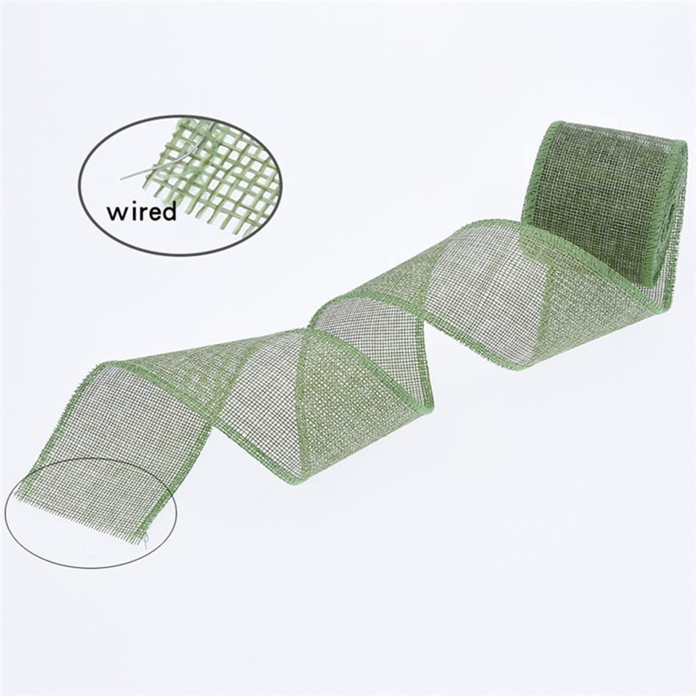 Geschenkband, Geschenkband für Weihnachten, 6 Rollen Sackleinen-Drahtband, solides Drahtkantenband, Sackleinen-Geschenkband, Juteband, DIY handgefertigte Verzierungen for dekorative Kränze, Geschenkve