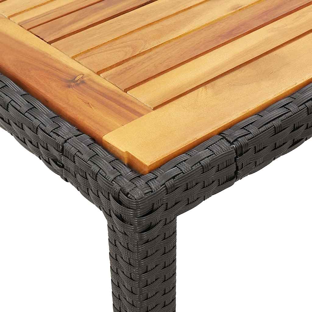 Set di mobili da giardino da 7 pezzi con tavolo, 6 sedie, cuscini, in polyrattan nero, resistente alle intemperie, per balcone, terrazza, sala da pranzo