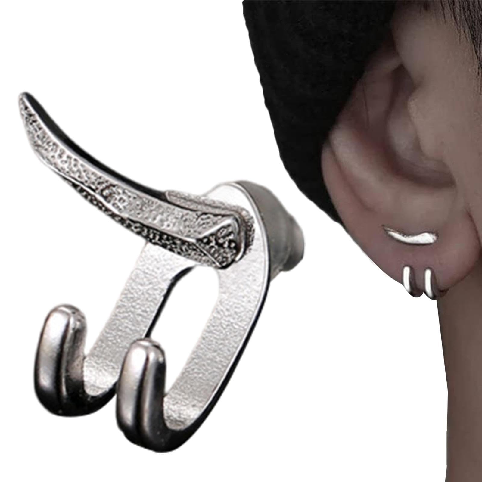 Geniales botón,Joyas para orejas cómodas, desmontables y brillantes con doble perno - Cómodos pendientes punk desmontables, accesorios oreja estables moda para citas, Kasmole