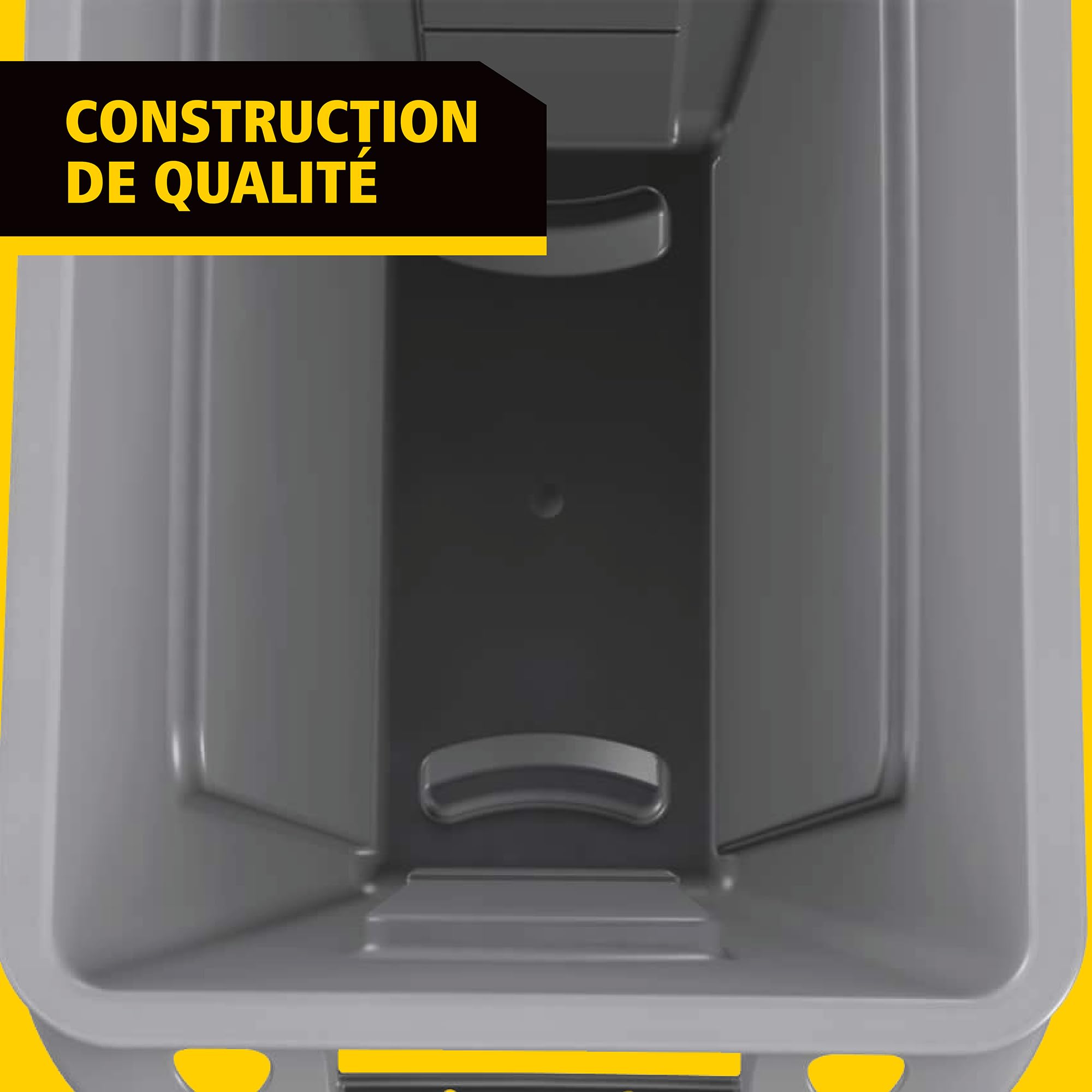 Rubbermaid Commercial Products Slim Jim Collecteur Ventilé Rectangulaire | En Plastique pour Cuisine et Bureau | 60 L, Noir