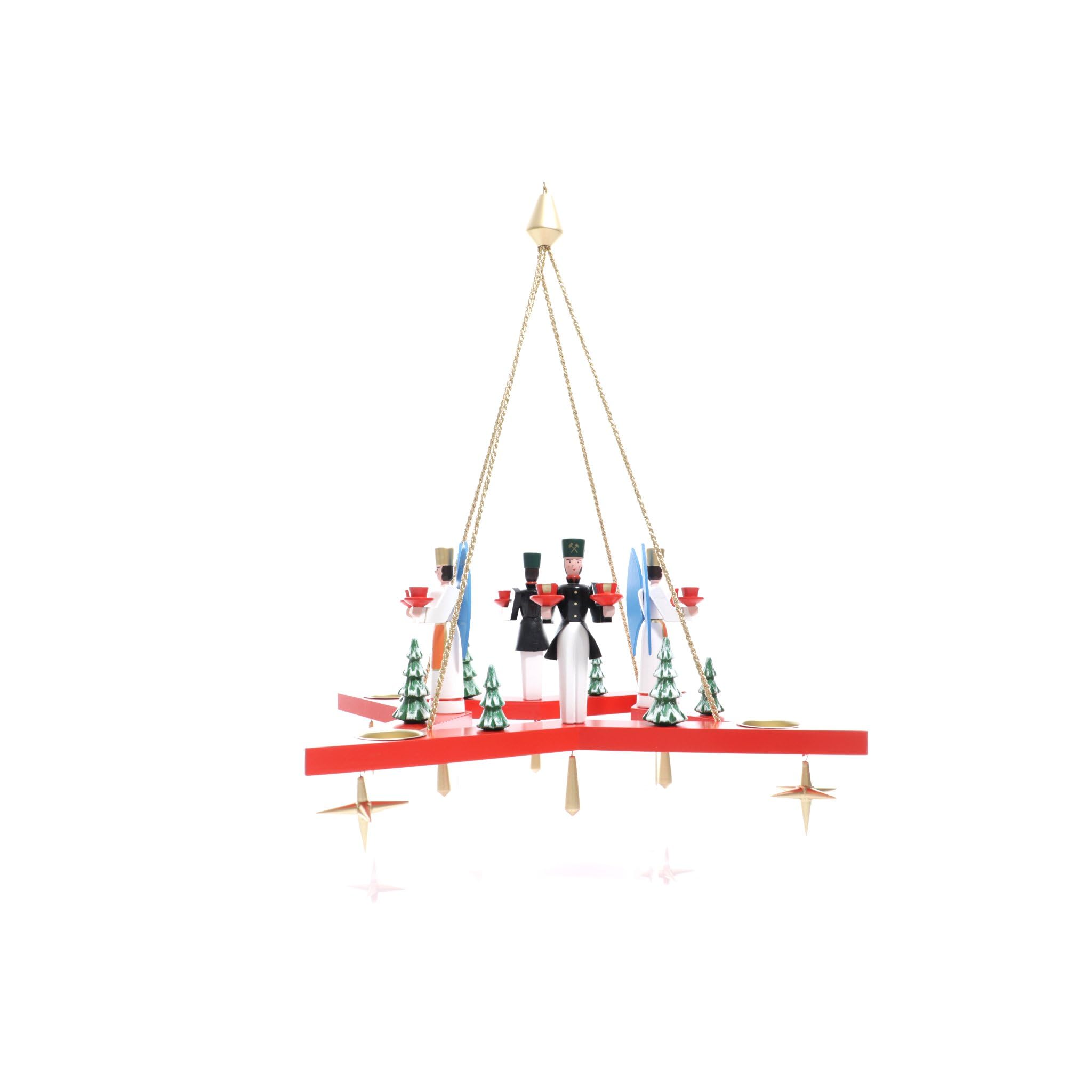 Rudolphs Schatzkiste Lichterkranz Adventskranz Stern mit Engel und Bergmann rot BxT = 50x50cm NEU Adventskranz Kerze Kerzenleuchter Leuchter Wachskerze Kirche Holz Weihnachten Seiffen Erzgebirge