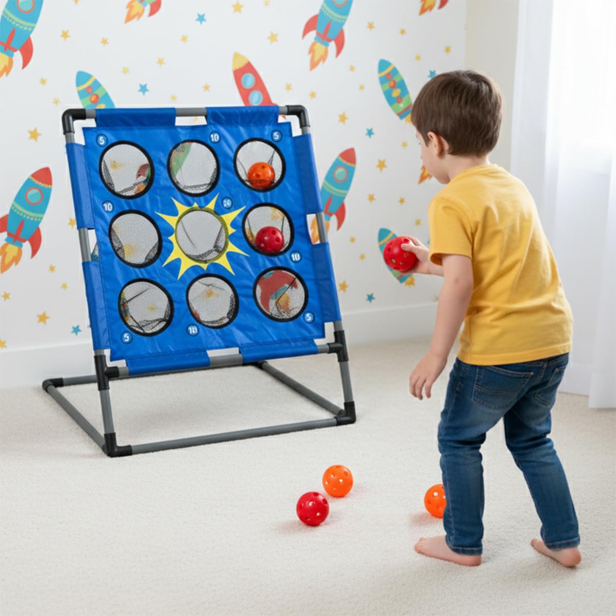 Bolimo Pro Wurfspiel für Kinder und Erwachsene, Ballspiel/Wurfspiel Indoor und Outdoor, Wurfspiel mit Zielscheibe für Garten, Park, Camping