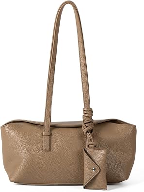 Slouchy Underarm Hobo Bag for Women Faux Leather Shoulder Purse Magnetic Snap Casual Tote Handbag with Mini Wallet