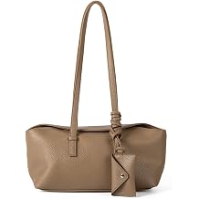 Slouchy Underarm Hobo Bag for Women Faux Leather Shoulder Purse Magnetic Snap Casual Tote Handbag with Mini Wallet