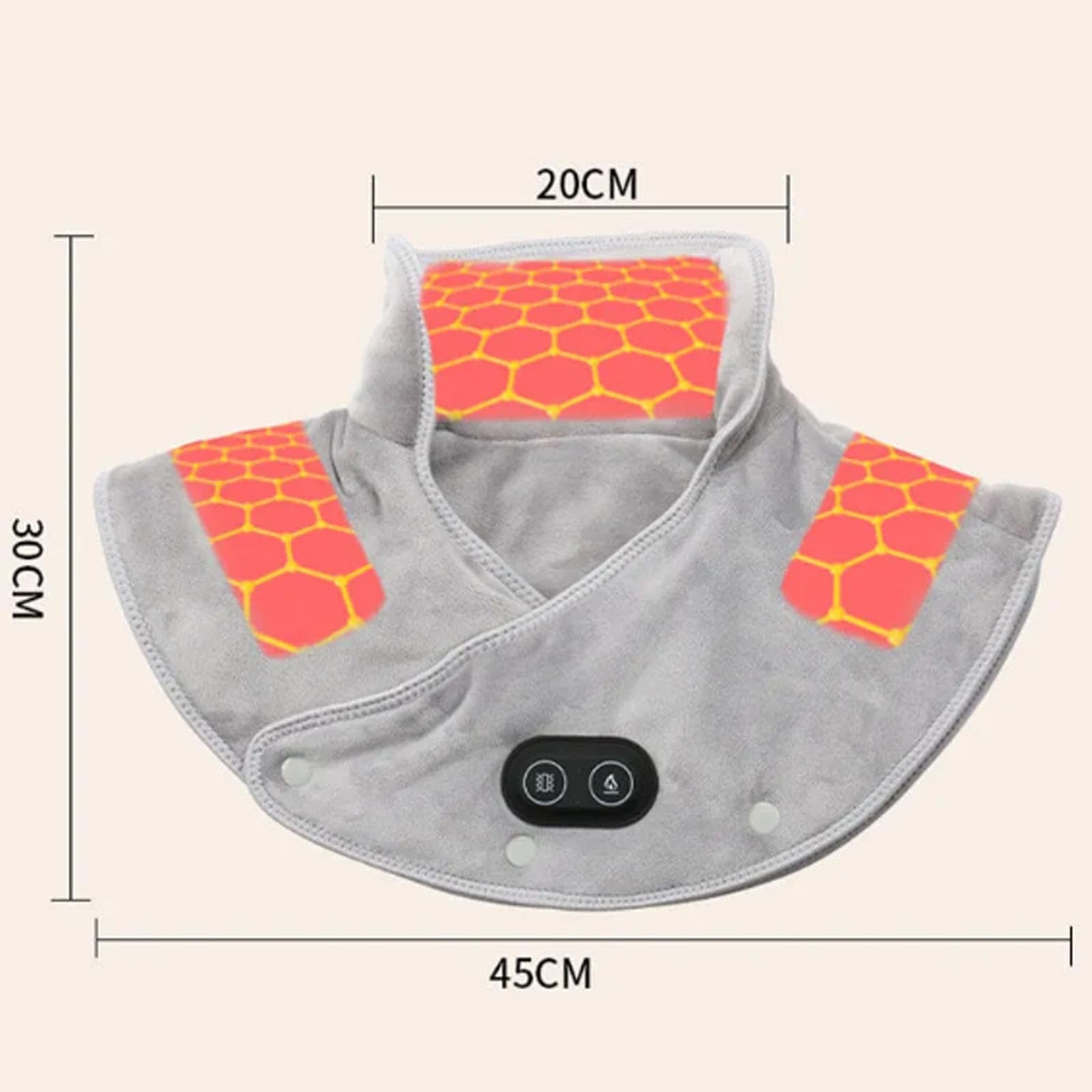 Almohadilla térmica para Cuello y Hombros, para aliviar el Dolor, con 3 ajustes de Temperatura y Masaje (Morado)