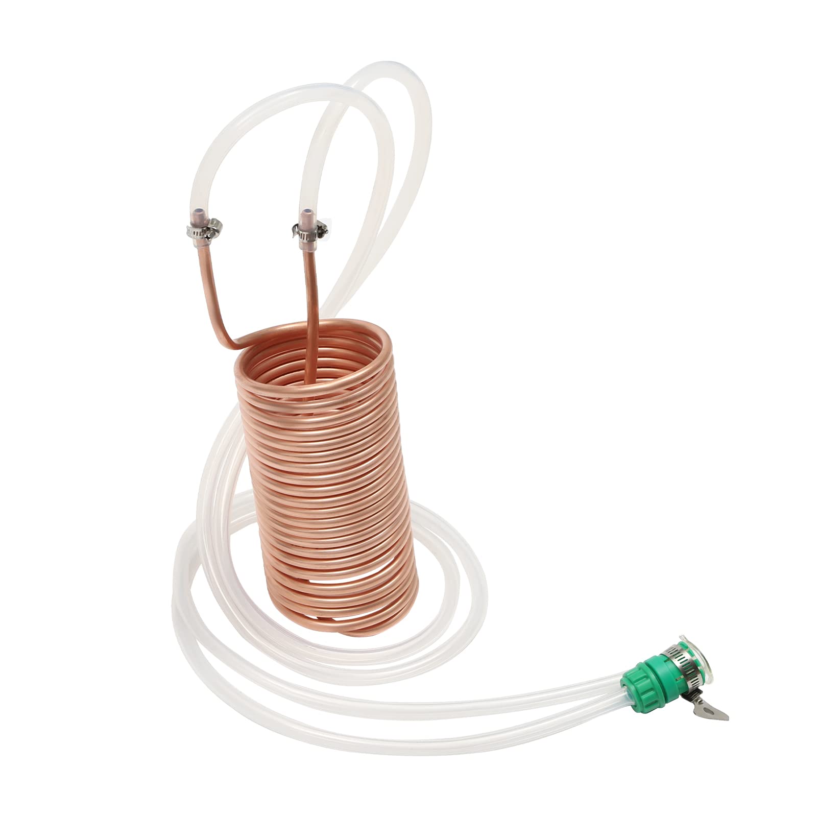 Copper Cooling Coil Pipe,Garden Hose Fitting,Immersion Wort Chiller Coil, Portable Mini Cooler Efficient Liquid Chiller with Universal Joint for Cooling Beer & Malt