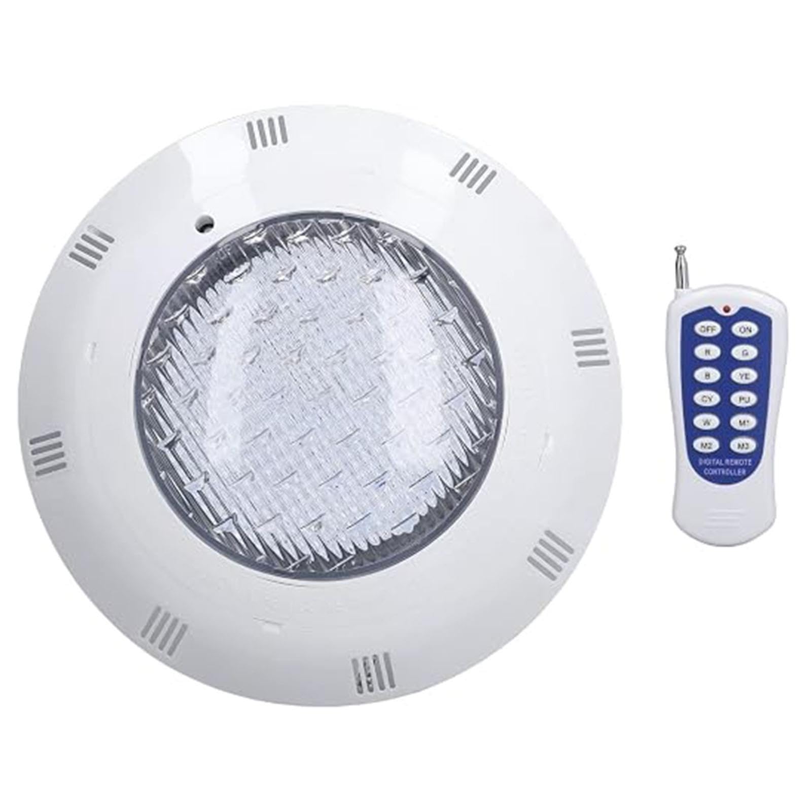 Faretto LED da Incasso per Piscina, Luce Subacquea LED RGB Multicolore 12V Impermeabile IP68 con Telecomando, Lampada Sommergibile per Laghetti, Illuminazione Piscine(RGB,15w)
