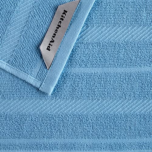 Kitchenaid Albany Dishcloth 8 Pack Set, Blue Velvet/White, 12"X12" #TOP2