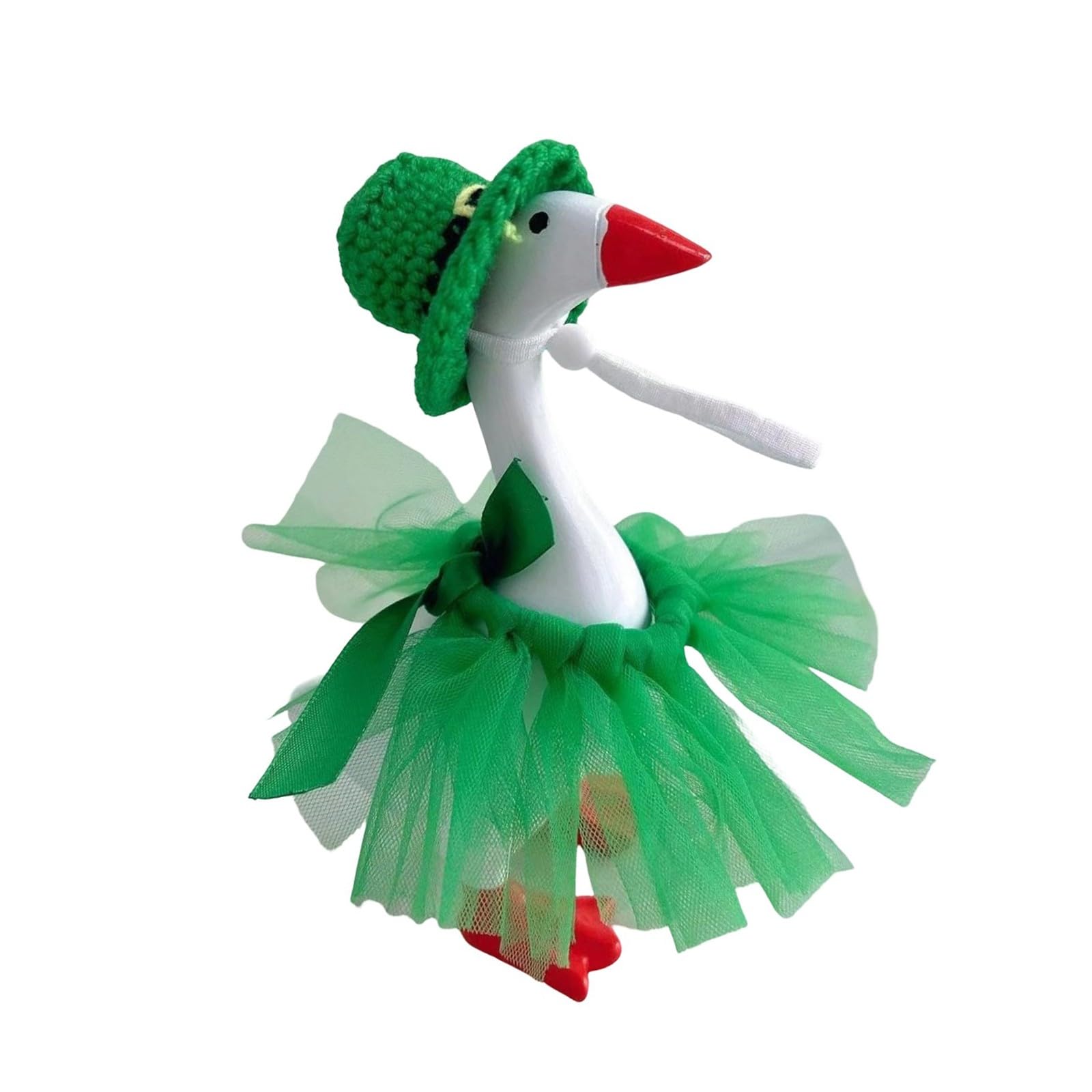 hogtnd Irish Festival Geese Outfit with, Geese Figure, Dress, Clothes for Figure, Patrick's Day Celebration, Handmade Hook Deck
