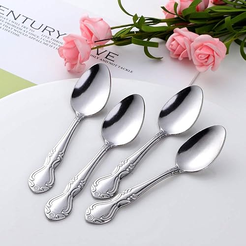 Miniatura 160 de Juego de 12 cucharas de café, mini cucharas de café, cucharas de espresso de acero inoxidable, cucharas pequeñas para postre, té, aperitivo, 4.6