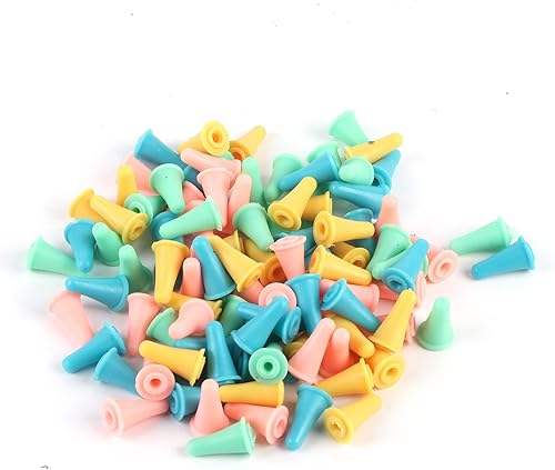 100 protectores de agujas coloridos, protectores de punto de tejer con agujeros grandes, protectores de puntos, tapones de punta de aguja para