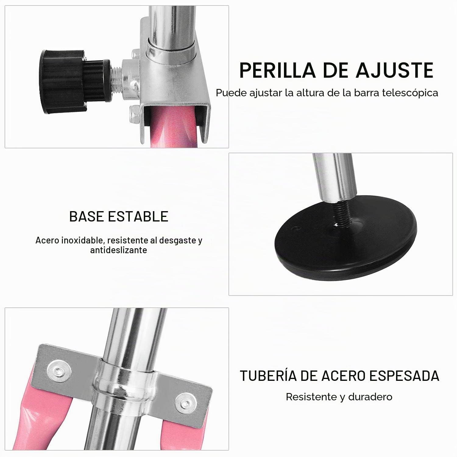 FBSPORT Barra de Gimnasia Artistica para Niñas con Altura Ajustable y Anillos, Plegable Equipo de Gimnasia para Entrenamiento en Casa, Barra de Entrenamiento de Gimnasia Expandible Junior