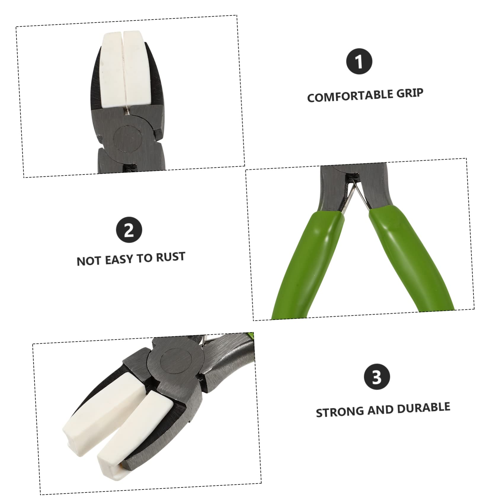 COHEALI 3pezzi Pinze Nylon Con Ganasce Piatte Per Creazione Gioielli Carbonio Ergonomiche e Resistenti Per Modellatura e Piegatura Filo