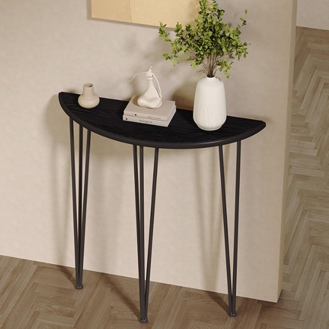 Mesa de acento elegante de madera y metal para estancias modernas