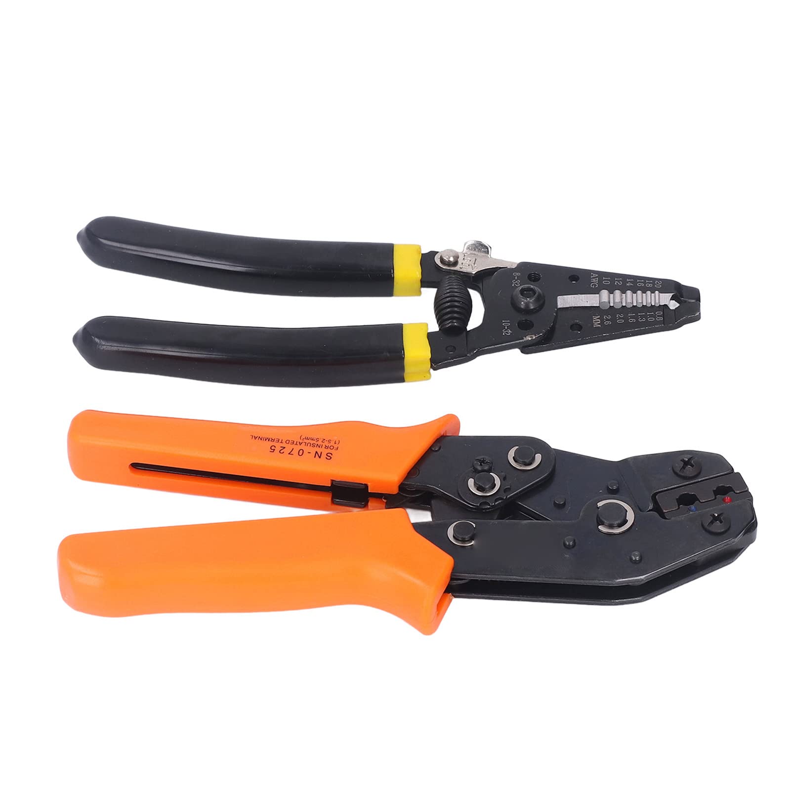 Kit de herramientas para engaste de cables con 4 mordazas intercambiables, pelacables, cortadores y alicates de engaste para terminales, mango ergonómico con liberación automática