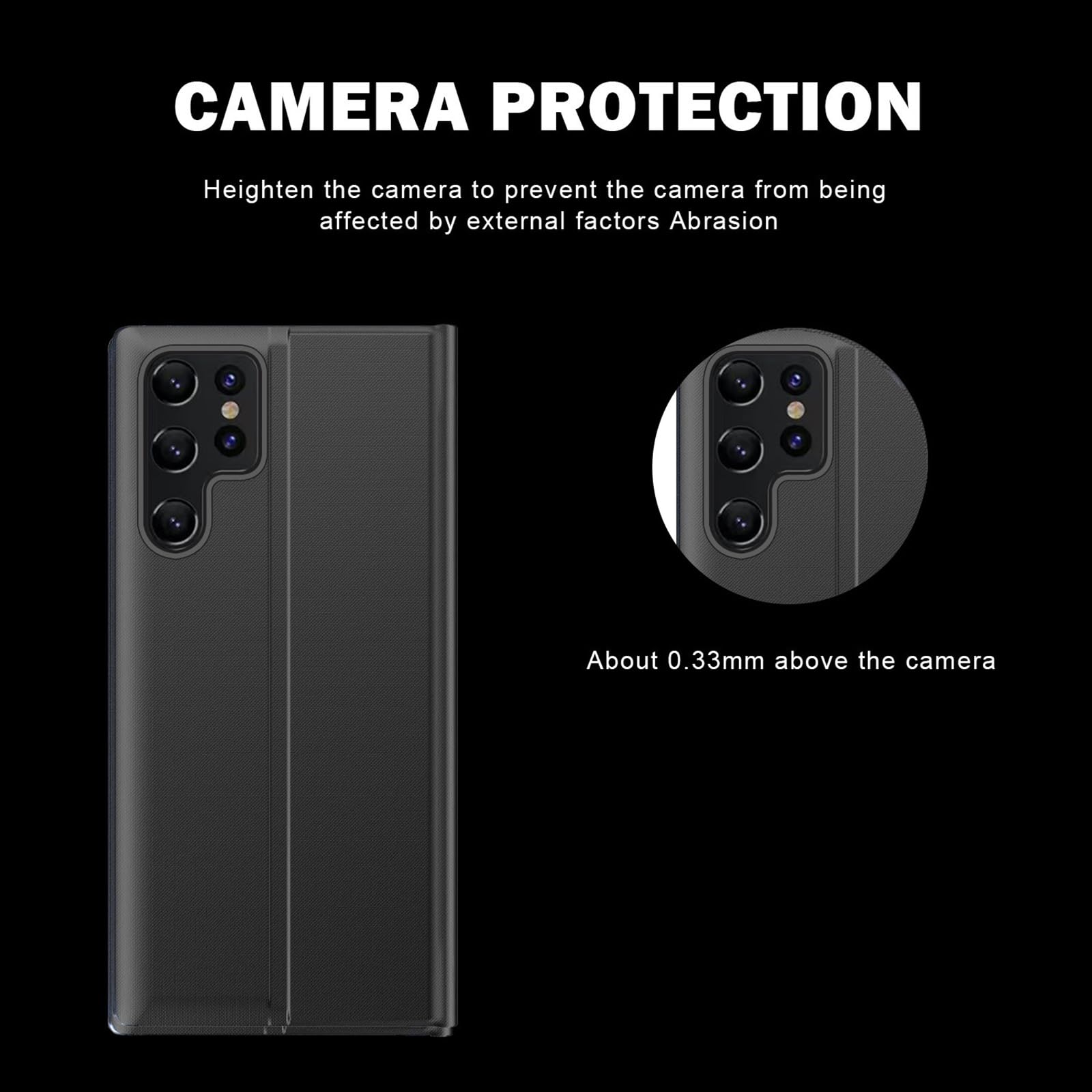 Hülle für Samsung Galaxy S25 Ultra/S25 Plus/S25, Magnetisch Klapp Schutzhülle, Clear Sichtfenster Leder Handyhülle mit Ständer Funktion,Schwarz,S25 Ultra
