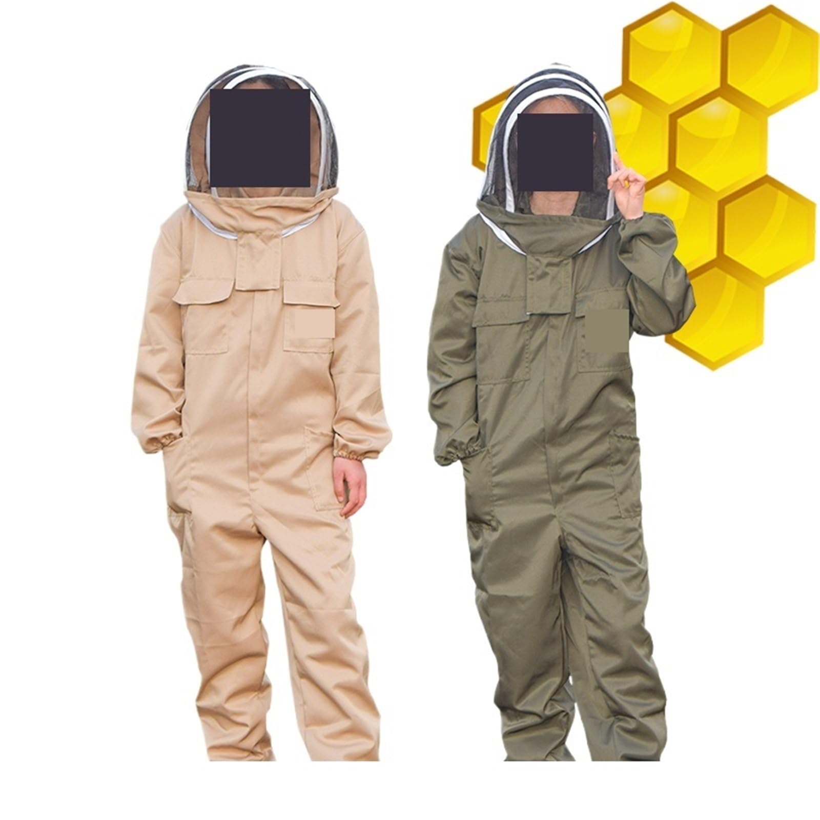 Sprzęt pszczelarski, Kombinezony Pszczelarskie Oddychające, Ochronne Pogrubione, Odzież Ochronna, Sprzęt Pszczelarski , dla Pszczelarza(Apricot color,L)
