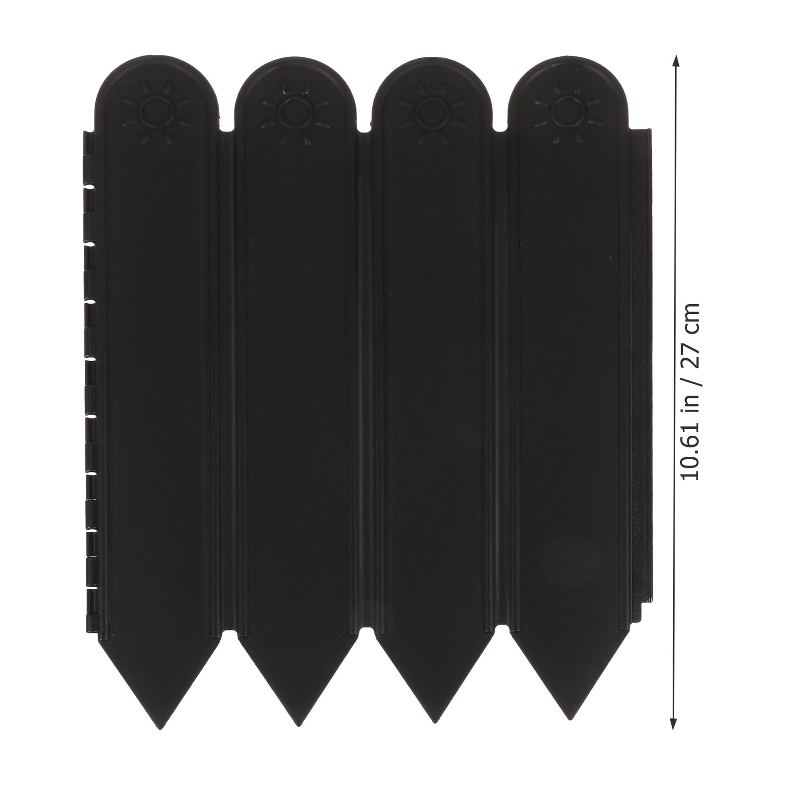 Recinzione in Plastica Alta 27 CM per Giardino e Cortile, Bordura Nera Lunga 2 Metri, Modulare e Facile da Montare per Aiuole e Orti Esterni