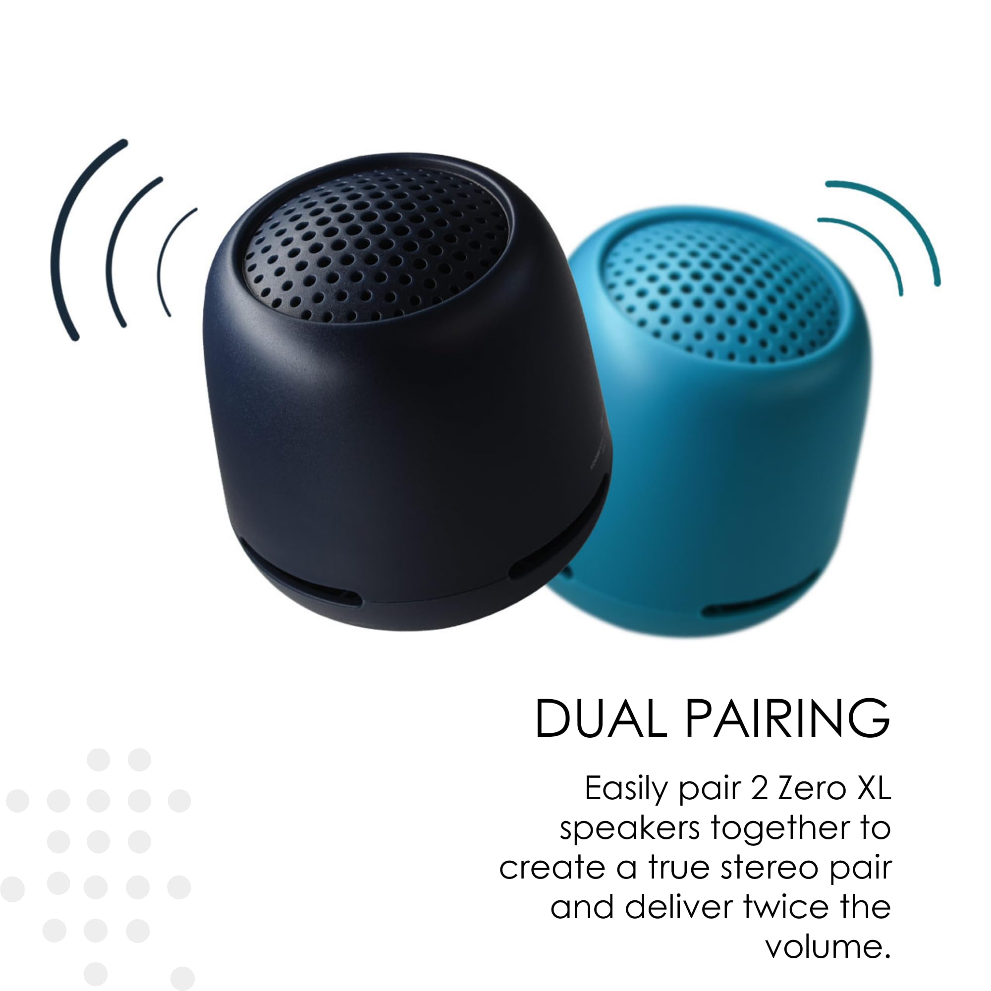 Boompods Zero XL Ocean Przenośny głośnik Bluetooth IPX7, wodoodporny głośnik prysznicowy, 9 godzin pracy baterii, mikrofon i podwójne parowanie, małe bezprzewodowe głośniki do użytku na zewnątrz, w