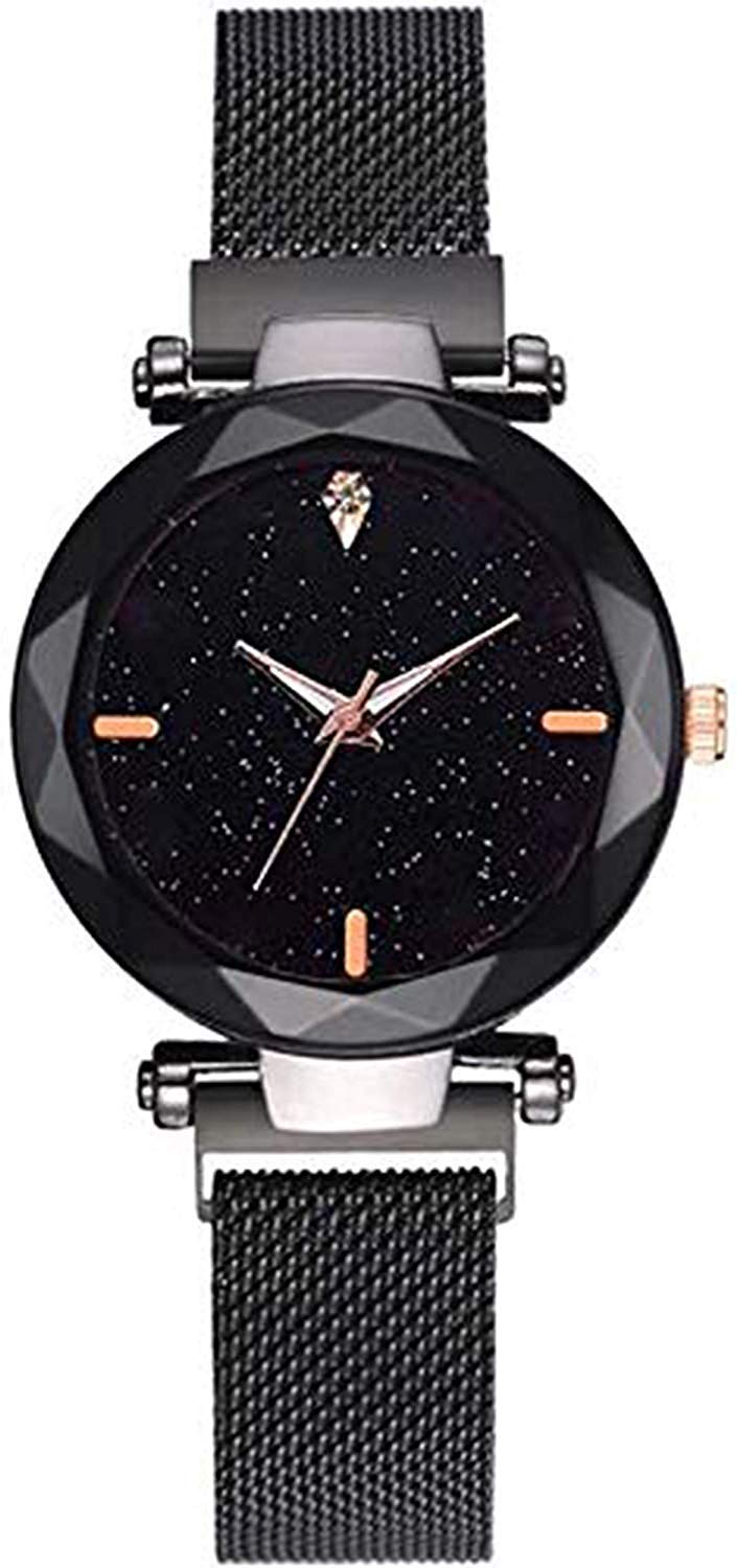 Gatih Analogue Girls' Watch (Black Dial Black Colored Strap)