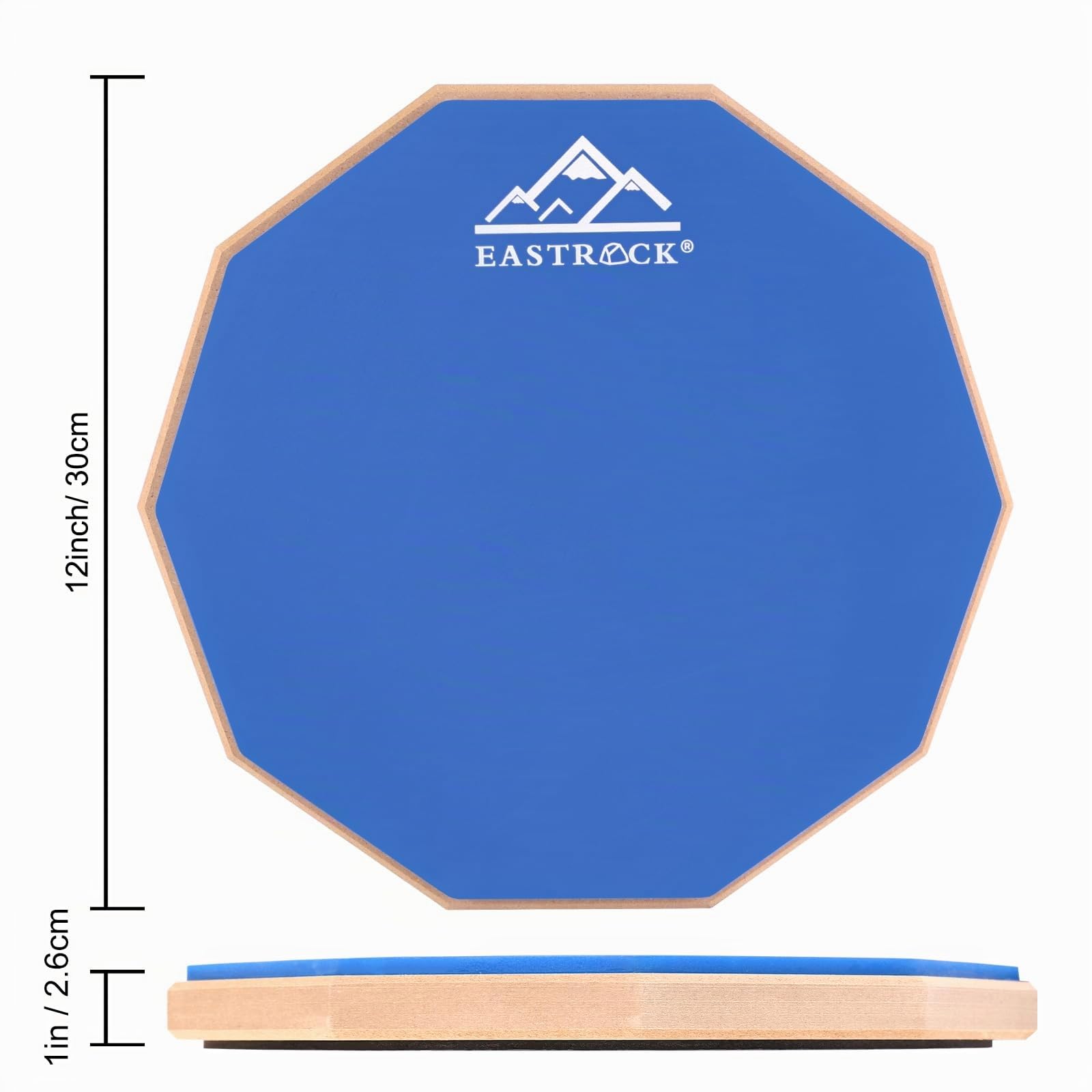 EASTROCK Pad para Práctica de Doble Superficie con Baquetas de Batería Drum Pad Silencioso 28 cm con Bolsa de Transporte,11 Pulgadas Almohadilla De Tambor Silenciosa(Azul))