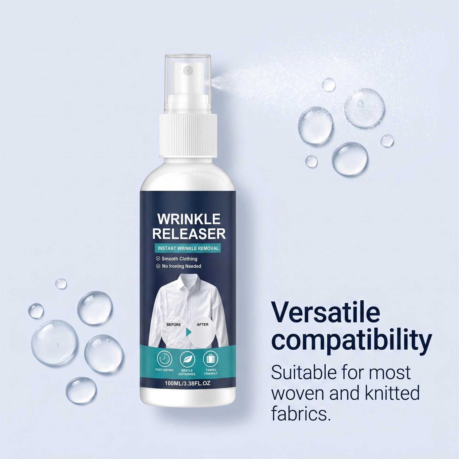 Spray istantaneo per il rilascio delle rughe, spray per vestiti (5 pezzi)