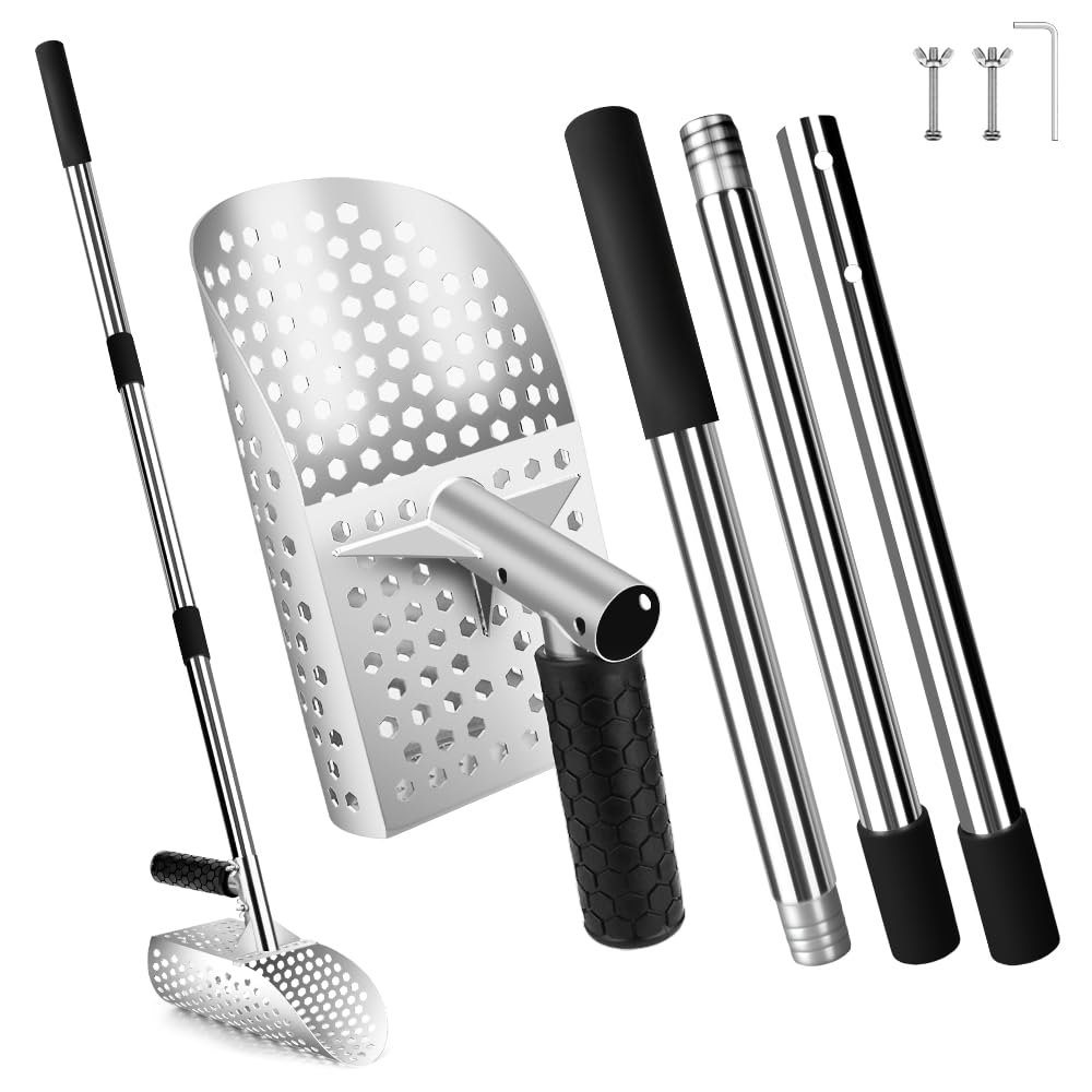 Outil de détection de métaux avec poignée antidérapante, écran rapide, tiges d'extension en acier inoxydable
