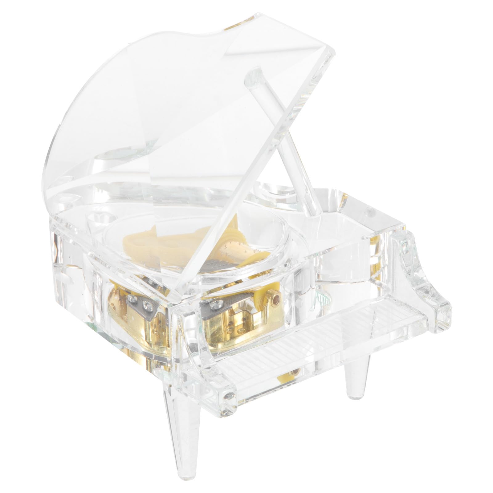 VALICLUD Caja de Música de Piano Transparente de Cristal Mini Caja Musical Decorativa Melodía Adorno Portátil para Decoración Infantil y Hogar Obsequio Musical Artístico