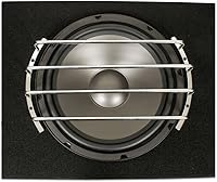 Vista 2 de Goldwood - Parrilla de protección de woofer de acero cromado de 10 pulgadas, color plateado (BAR-10)