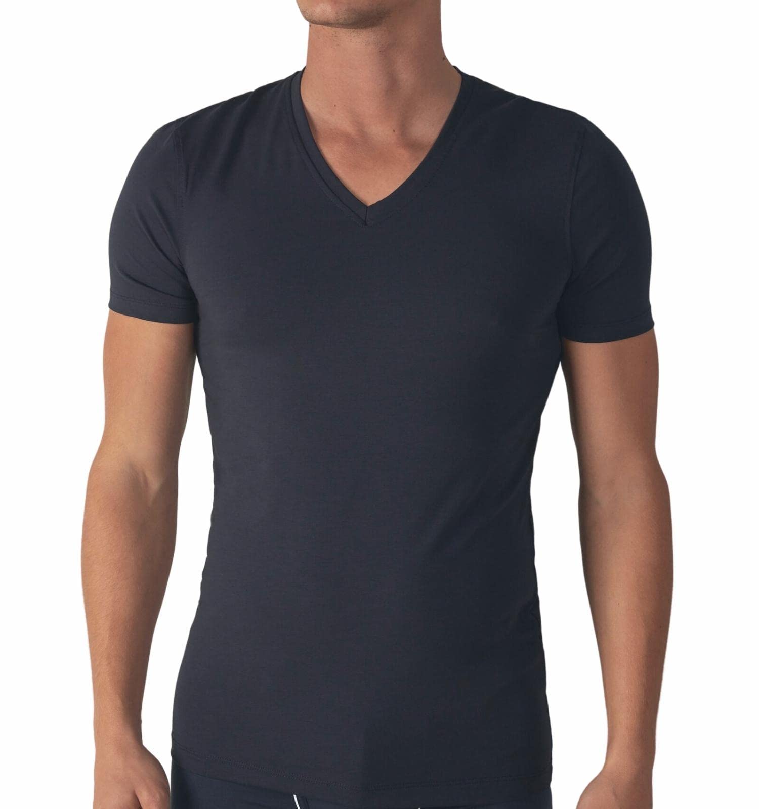 Liabel ® 3 Koszulki Intime Mężczyźni Ciepła Bawełna Termiczna Dekolt w kształcie litery V i szyi Paczka, 3 V Neck Niebieski, L