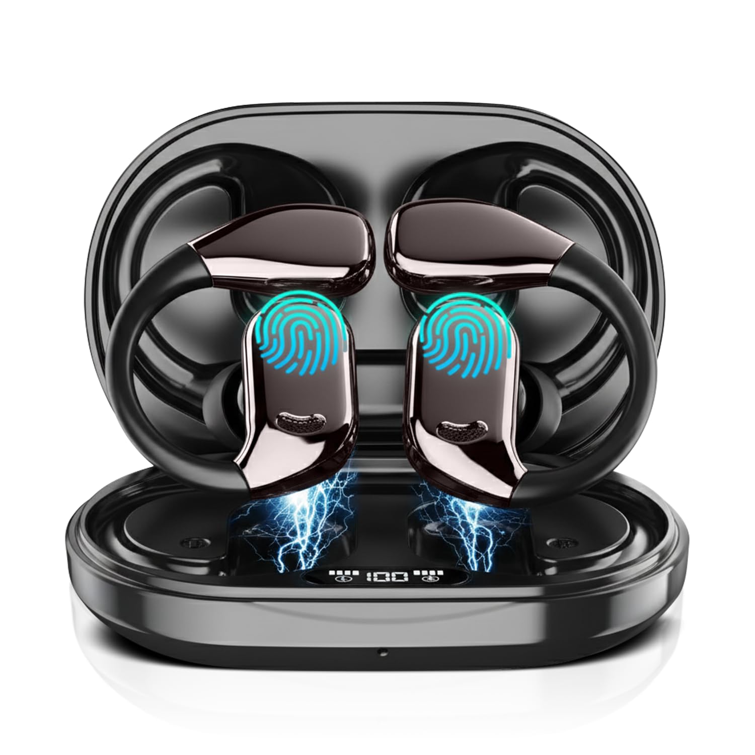 Auriculares Traductores Inteligentes en Tiempo Real, 3 en 1 con Asistente de Reuniones, Traducción de Voz y Texto en 150 Idiomas, Bluetooth 5.4 con Estuche de Carga–Viajes, Negocios y Entretenimiento