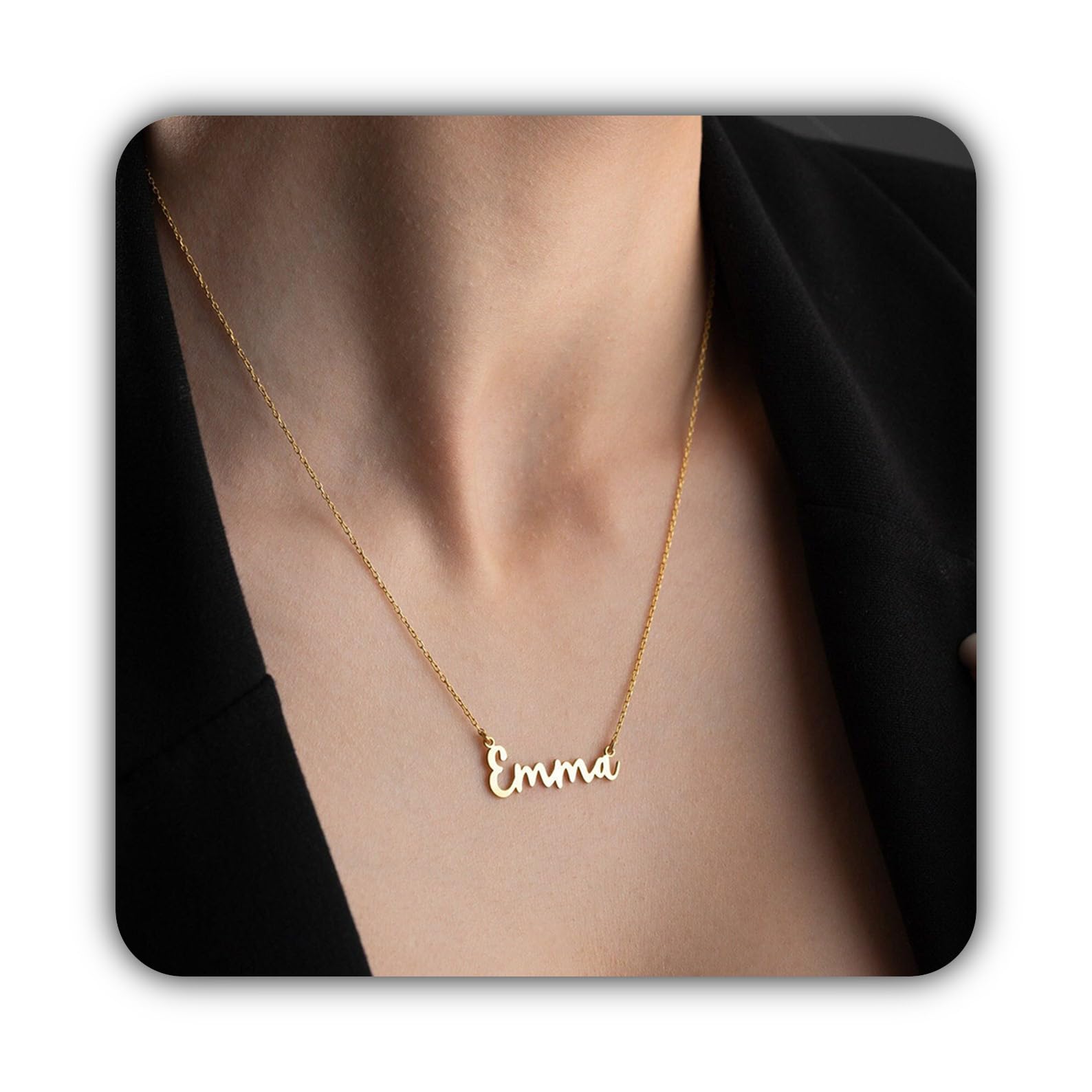 Personalizado delicado nombre oro collar personalizado plata para mujeres plata de ley para mamá Día de la Madre Navidad aniversario cumpleaños