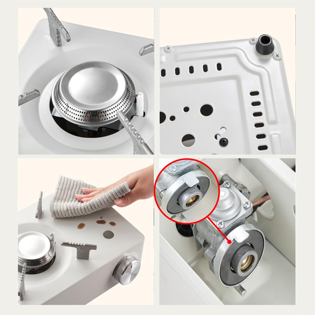 2100W Kein Campingkocher Gaskocher mit Tragebox, Tragbar Gaskocher Camping Kocher Outdoor Gas Campingkocher für Angeln Picknick Trekking Hiking, Kochkocher für Wandern,Rosa