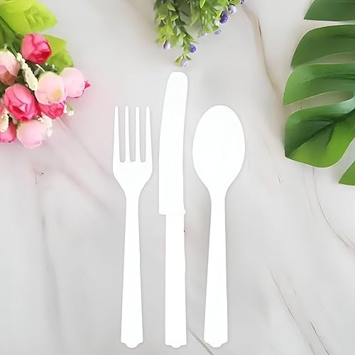 Miniatura 5 de amscan Cubiertos de fiesta surtidos de primera calidad, tamaño completo, crema de vainilla