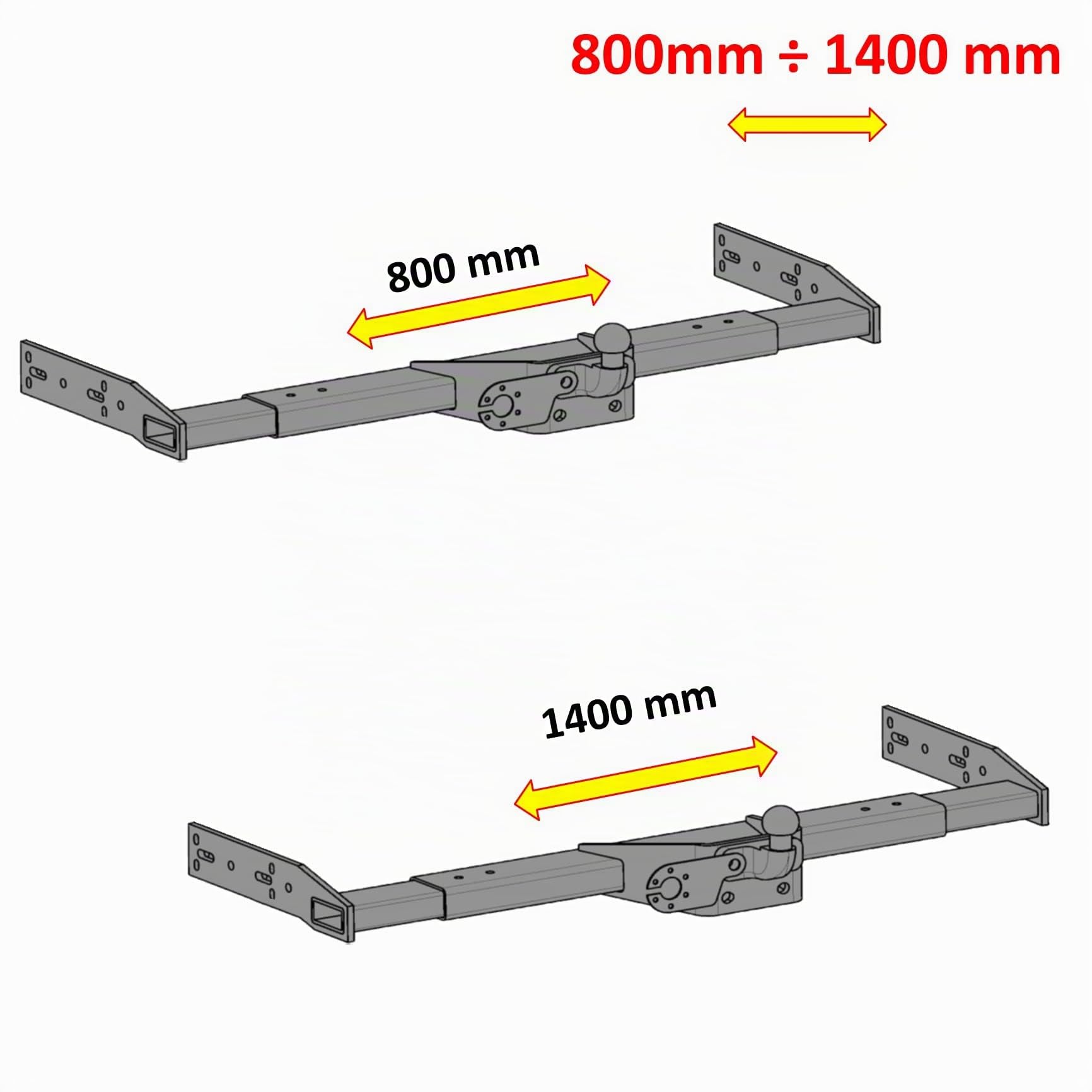 Attelage de remorque universel variable - pour campeur, camping-car, caravane, tombereau, un camione, voiture de livraison (avec kit électrique 7 broches)