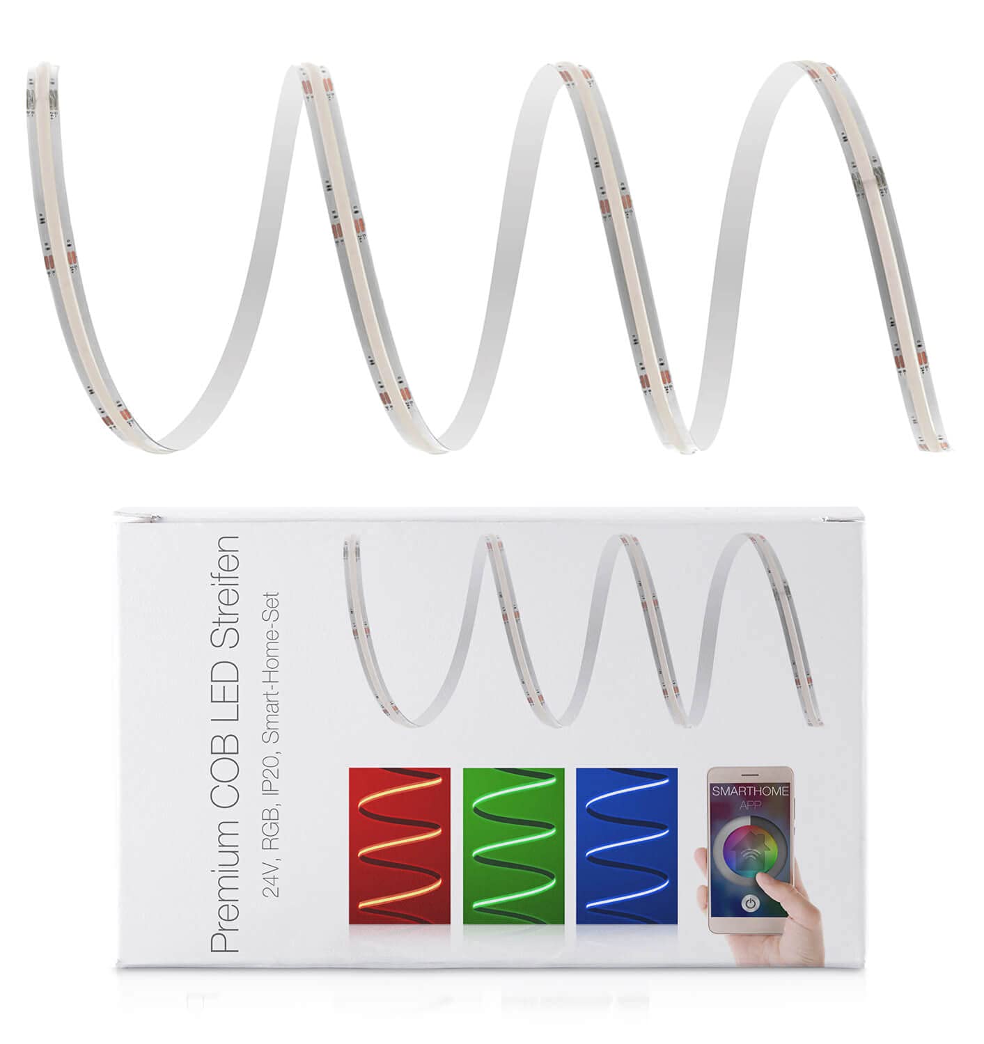 LED Universum Tira LED COB Smart Home Set RGB con controlador Zigbee & fuente de alimentación, filamento premium, 24 V, IP20, multicolor (5 metros)