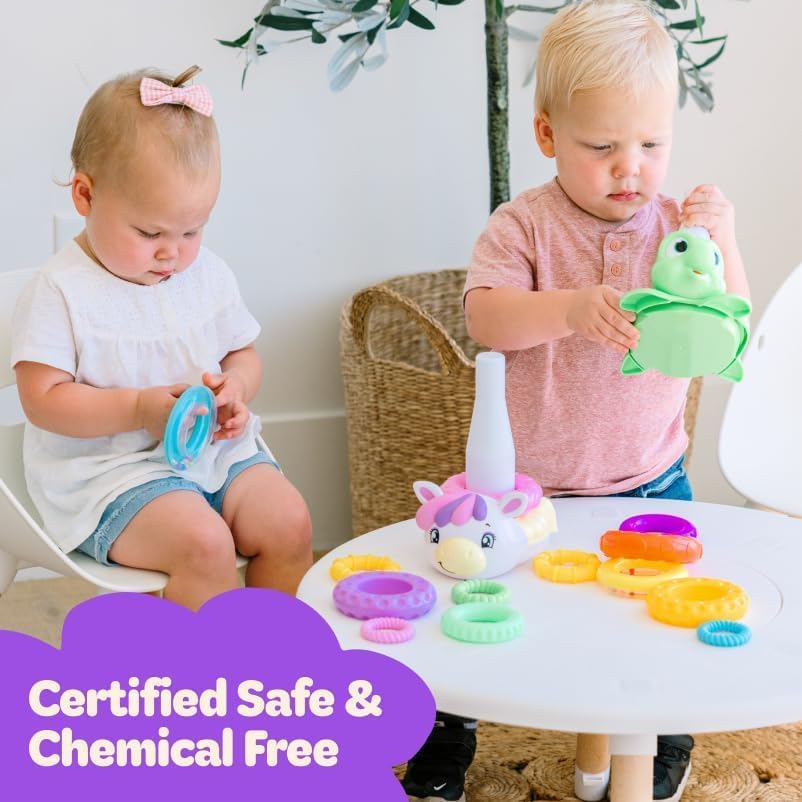 Miniatura 5 de Move2Play, Juguete apilable  Incluye 7 anillos únicos  Desarrollo Montessori  Regalo de bebé para niños y niñas de 1 año  Edades de 0 a 6 años, 9,